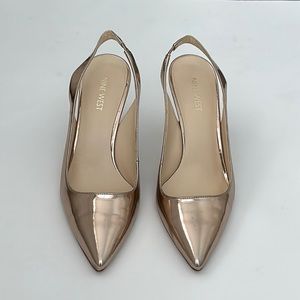 Nine West Slingback Heels Metallic Gold - Women’s 7.5M